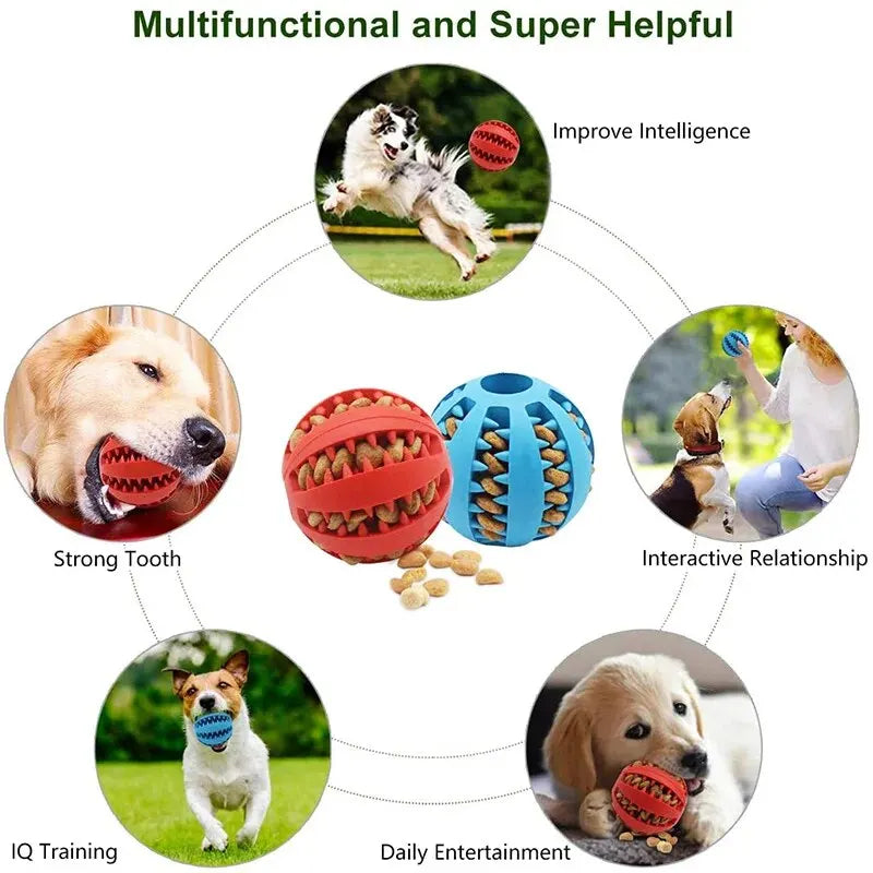 IQ Treat Dispensing Chew Ball — Interactive Dog Toy for Boredom & Teeth Cleaning