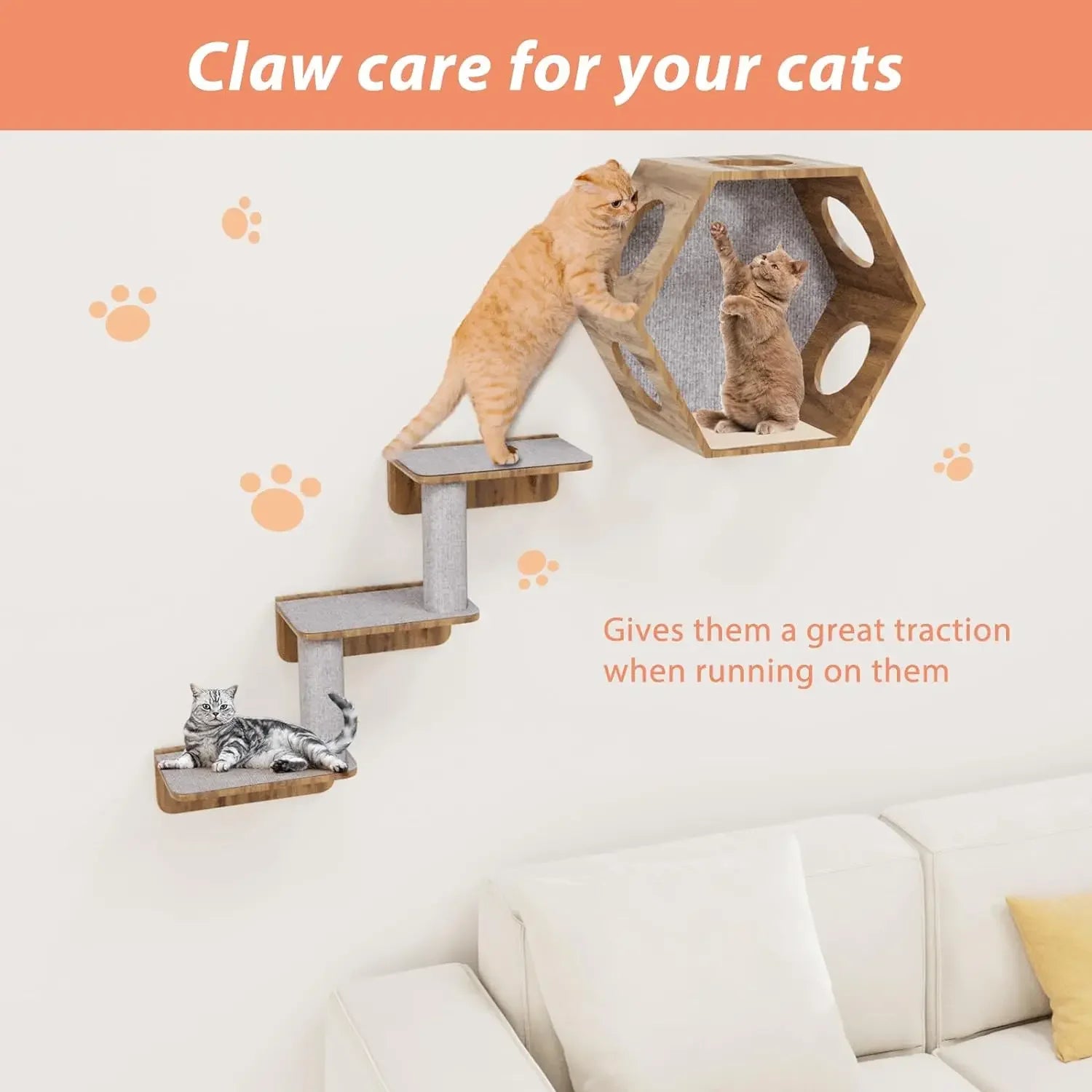 Cut-to-Size Cat Scratch Protector Mat — Self-Adhesive Furniture Guard