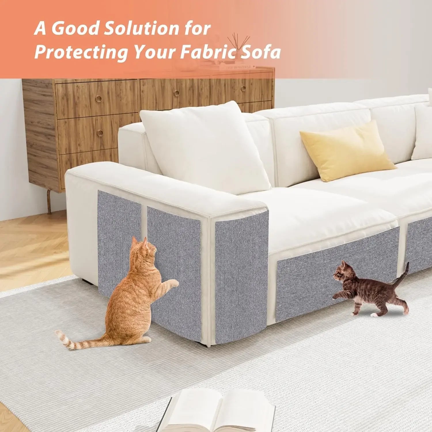 Cut-to-Size Cat Scratch Protector Mat — Self-Adhesive Furniture Guard