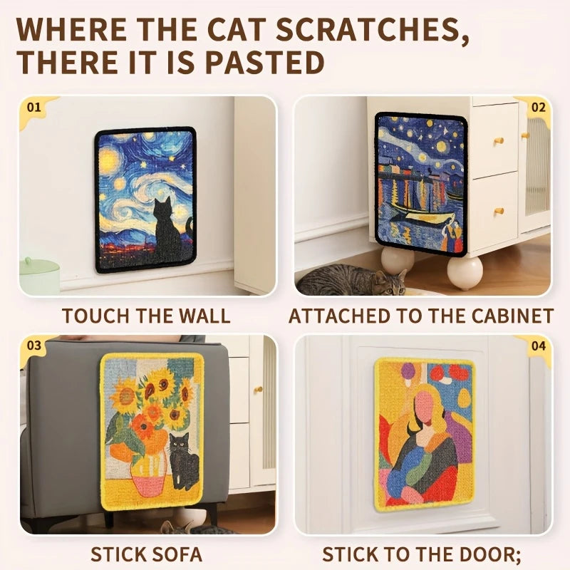 Wall Art Cat Scratch Pad — Protect Your Walls & Actually Look Good Doing It