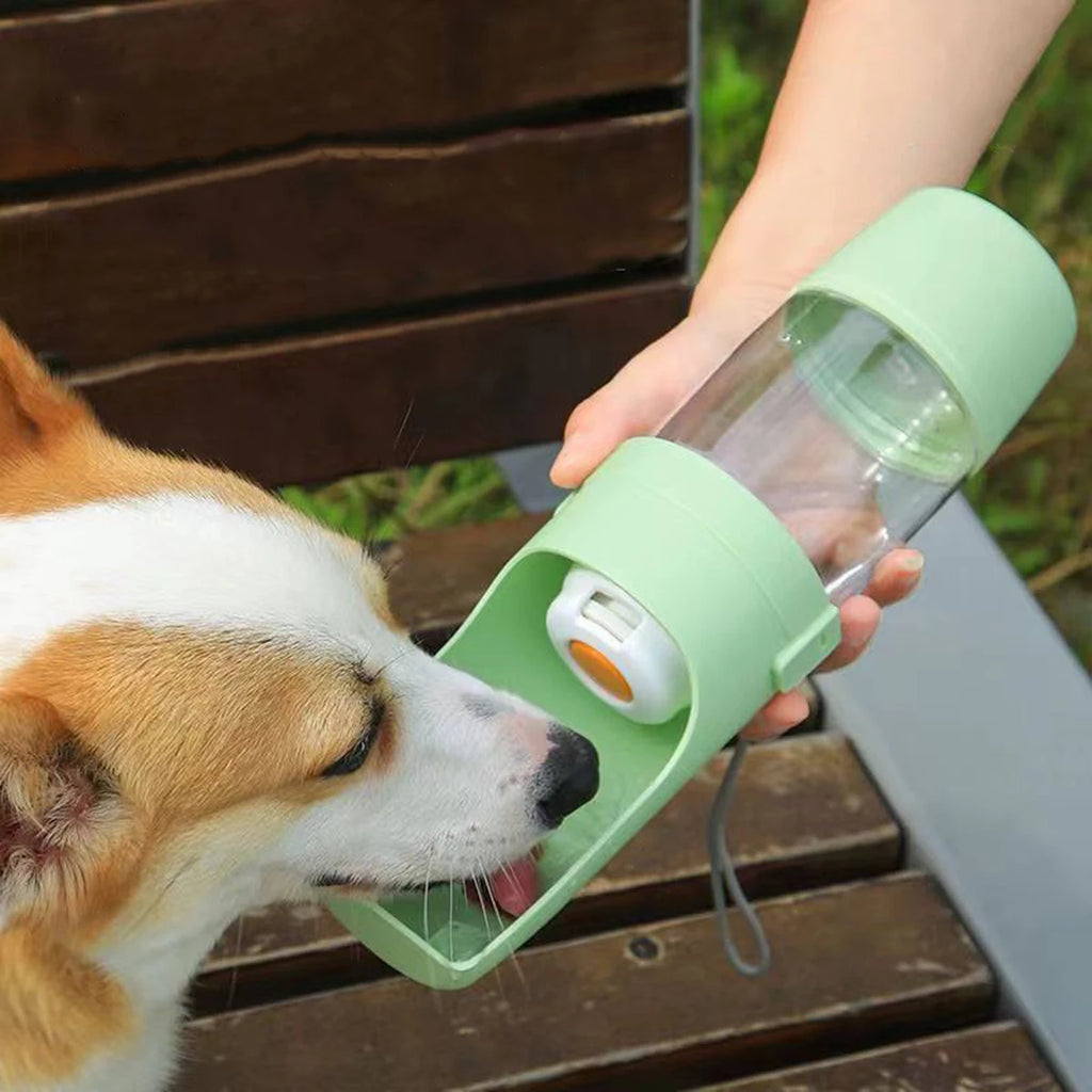 2-in-1 Portable Dog Water Bottle & Food Feeder — Perfect for Walks & Travel