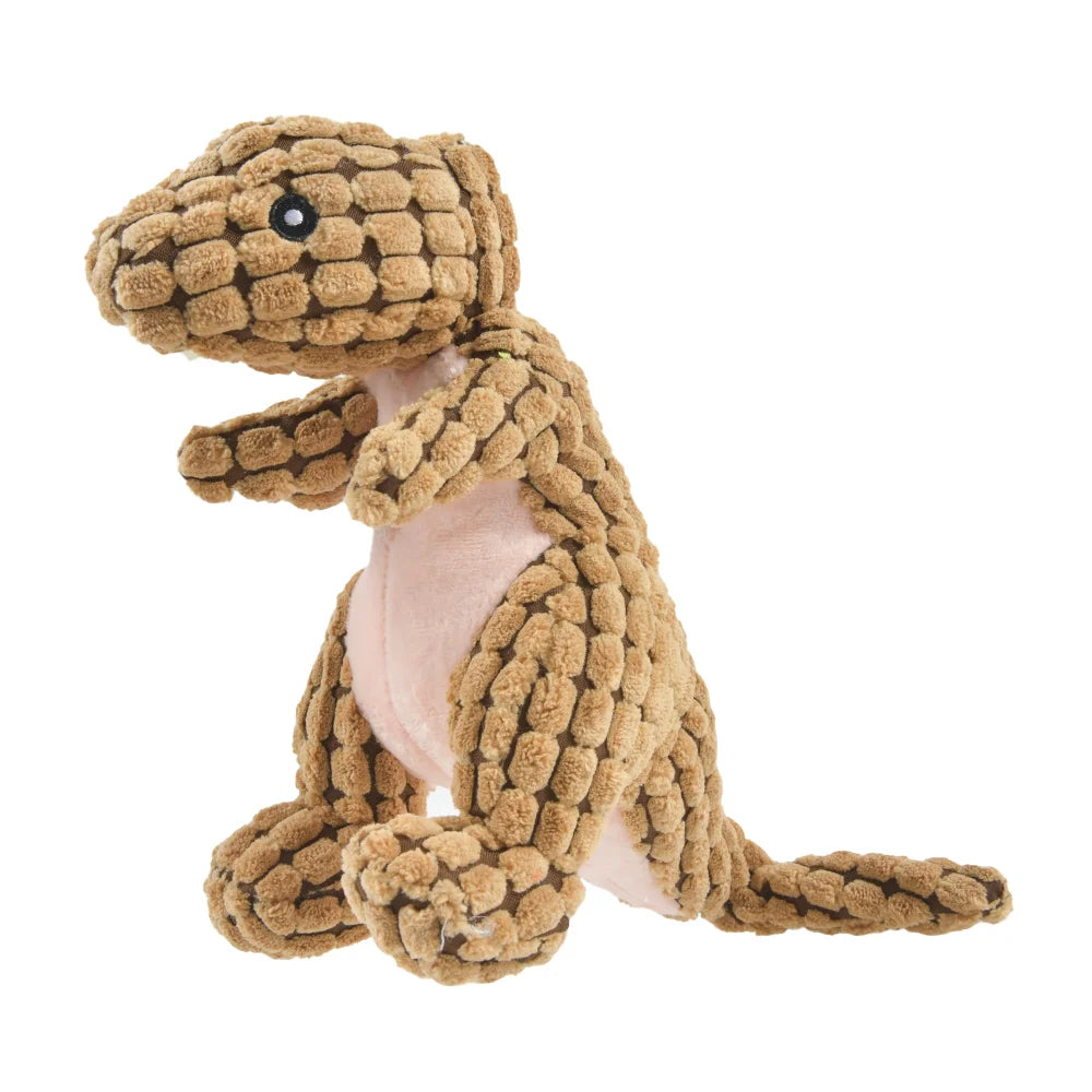 Plush Dinosaur Dog Toy — Squeaky Stuffed Chew Toy for Dogs & Cats