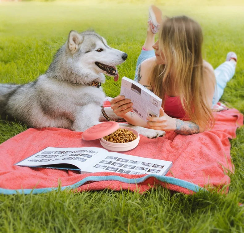 Collapsible Silicone Pet Travel Bowl — Foldable & Clip-On for Hikes & Adventures