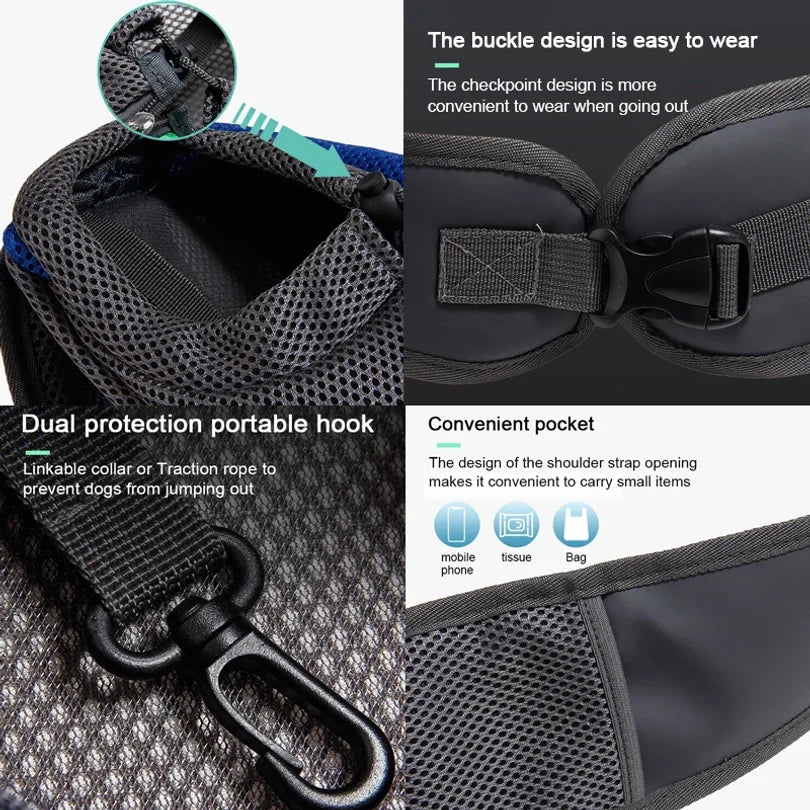 Hands-Free Pet Sling Carrier Bag — Adjustable Shoulder Bag for Small Dogs & Cats
