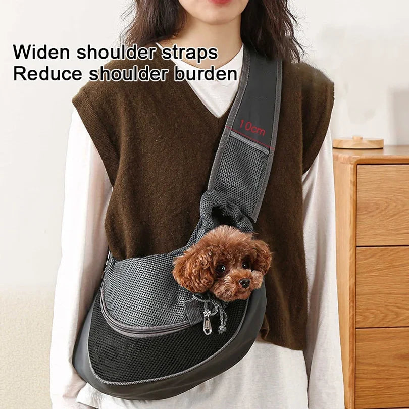 Hands-Free Pet Sling Carrier Bag — Adjustable Shoulder Bag for Small Dogs & Cats
