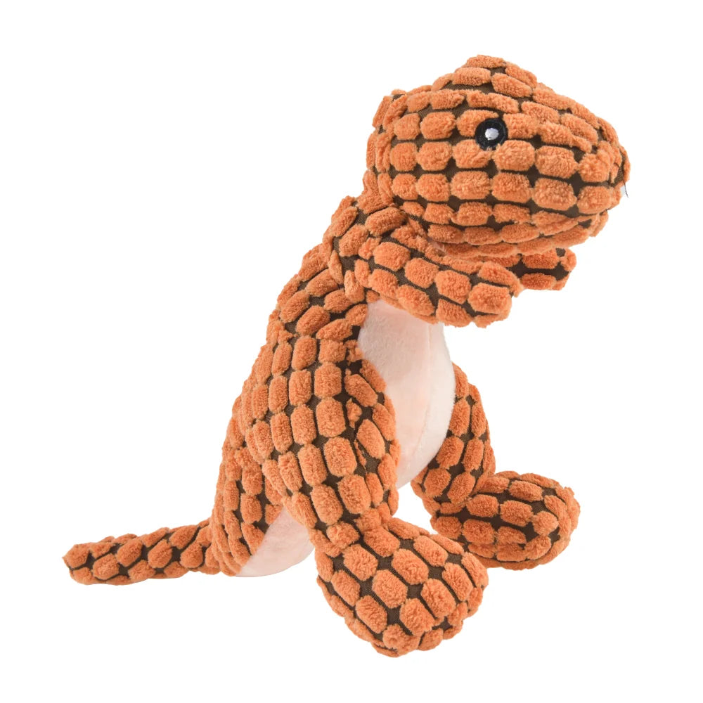 Plush Dinosaur Dog Toy — Squeaky Stuffed Chew Toy for Dogs & Cats