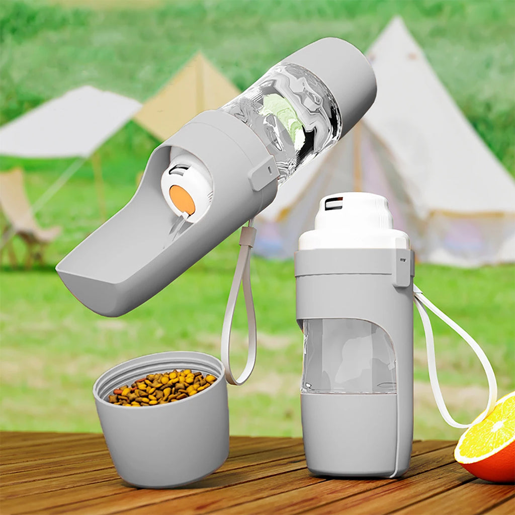 2-in-1 Portable Dog Water Bottle & Food Feeder — Perfect for Walks & Travel