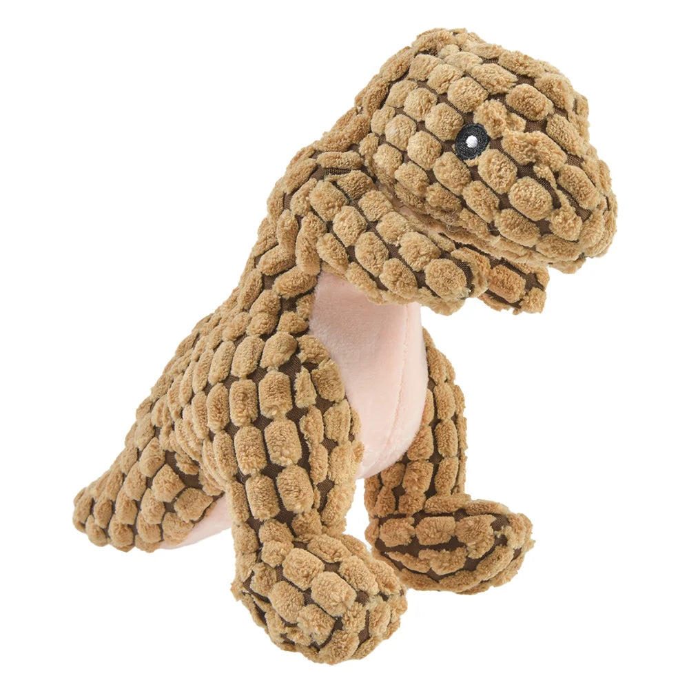 Plush Dinosaur Dog Toy — Squeaky Stuffed Chew Toy for Dogs & Cats