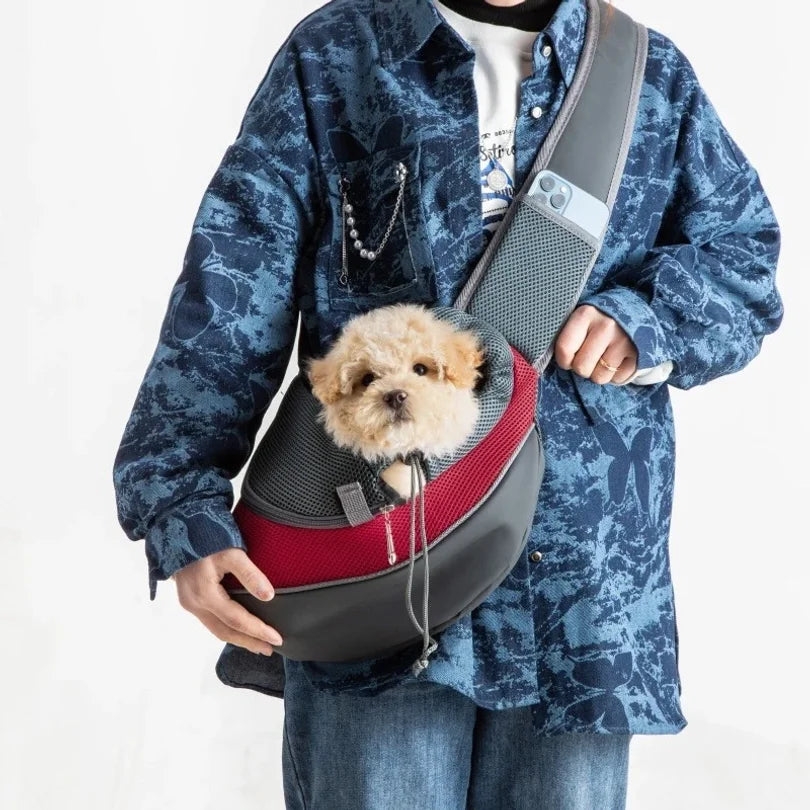 Hands-Free Pet Sling Carrier Bag — Adjustable Shoulder Bag for Small Dogs & Cats