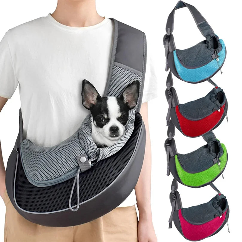 Hands-Free Pet Sling Carrier Bag — Adjustable Shoulder Bag for Small Dogs & Cats