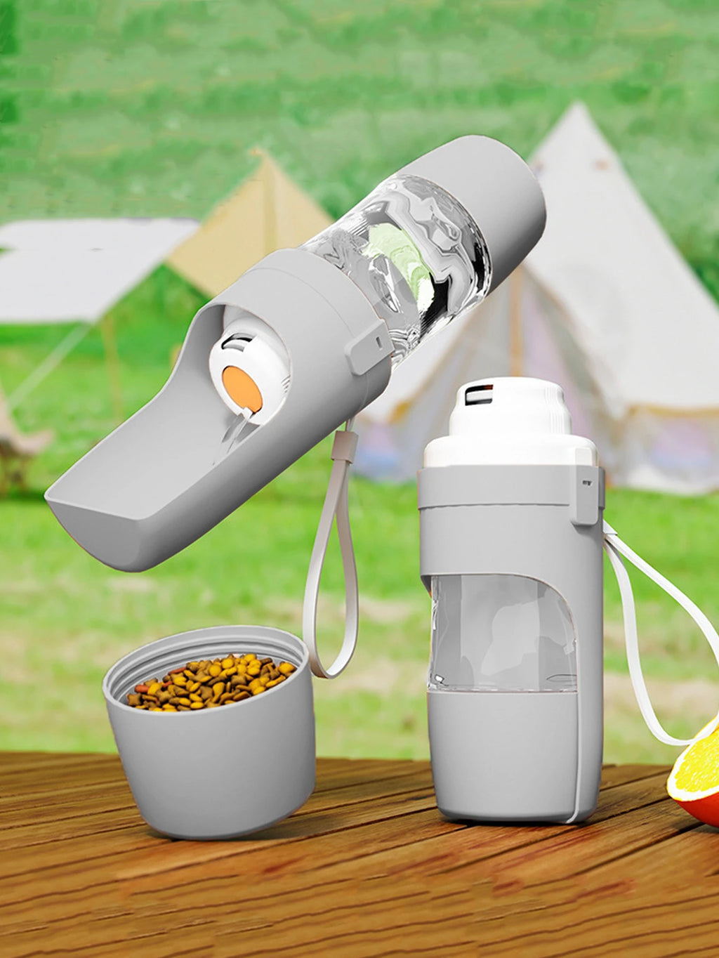 2-in-1 Portable Dog Water Bottle & Food Feeder — Perfect for Walks & Travel