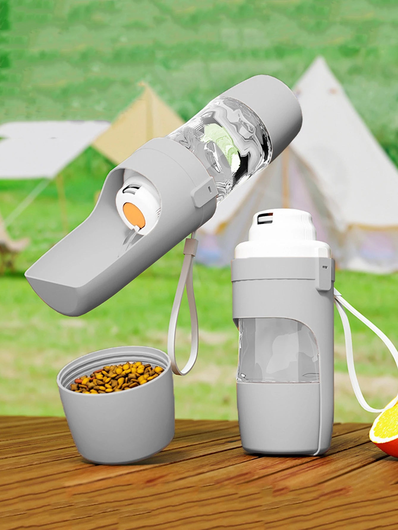 2-in-1 Portable Dog Water Bottle & Food Feeder — Perfect for Walks & Travel