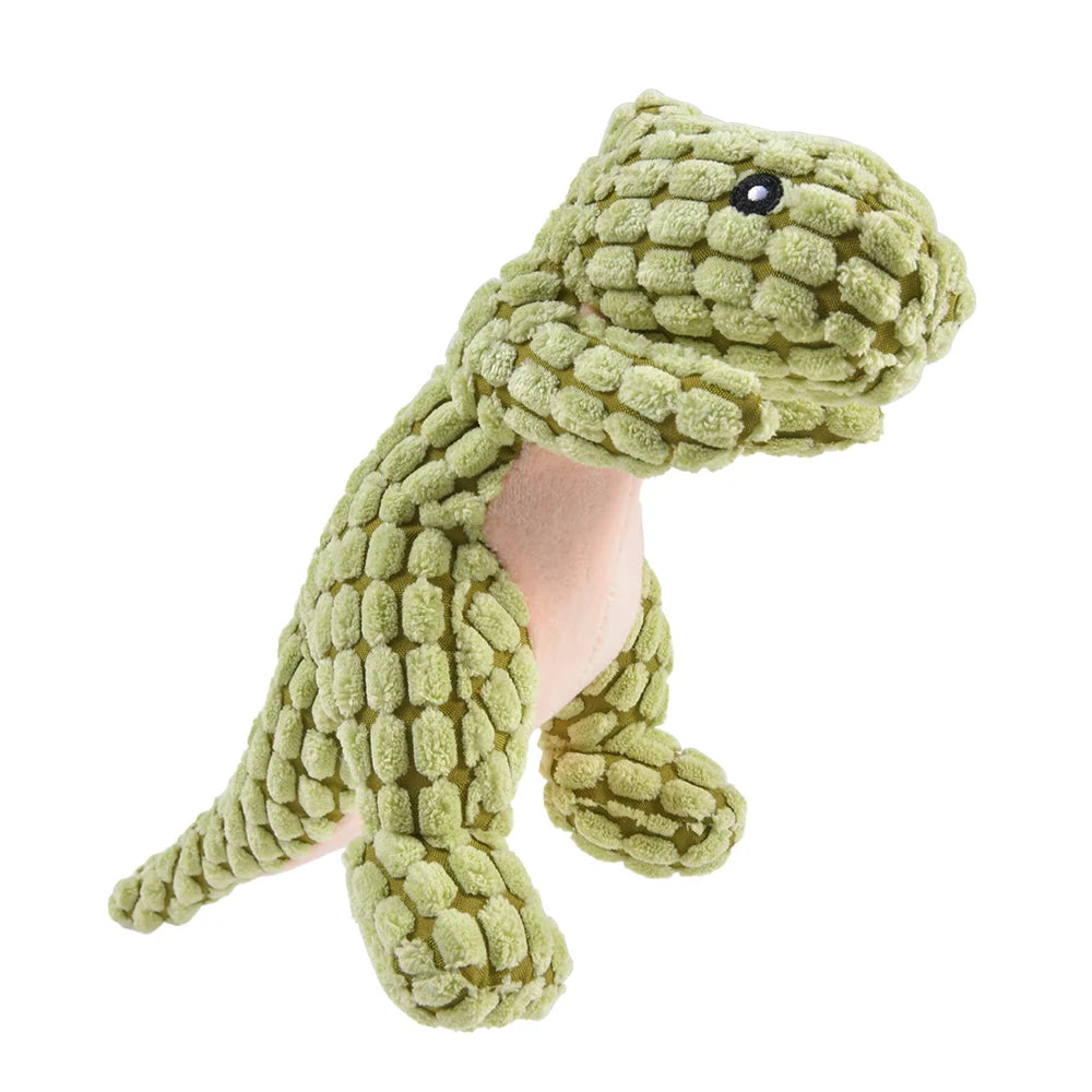 Plush Dinosaur Dog Toy — Squeaky Stuffed Chew Toy for Dogs & Cats